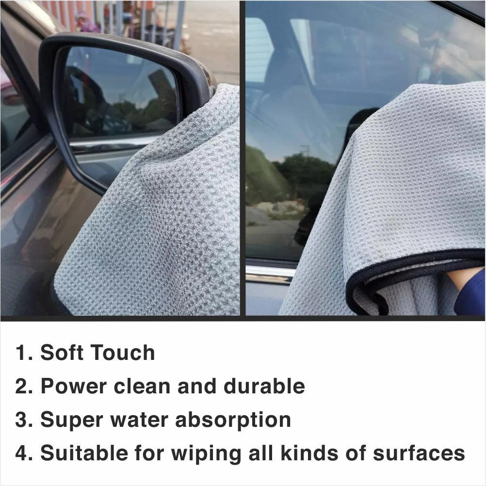 PCC Waffle Weave Top-Notch Car Drying Towel, 100x70cm, Grey - Planet Car Care
