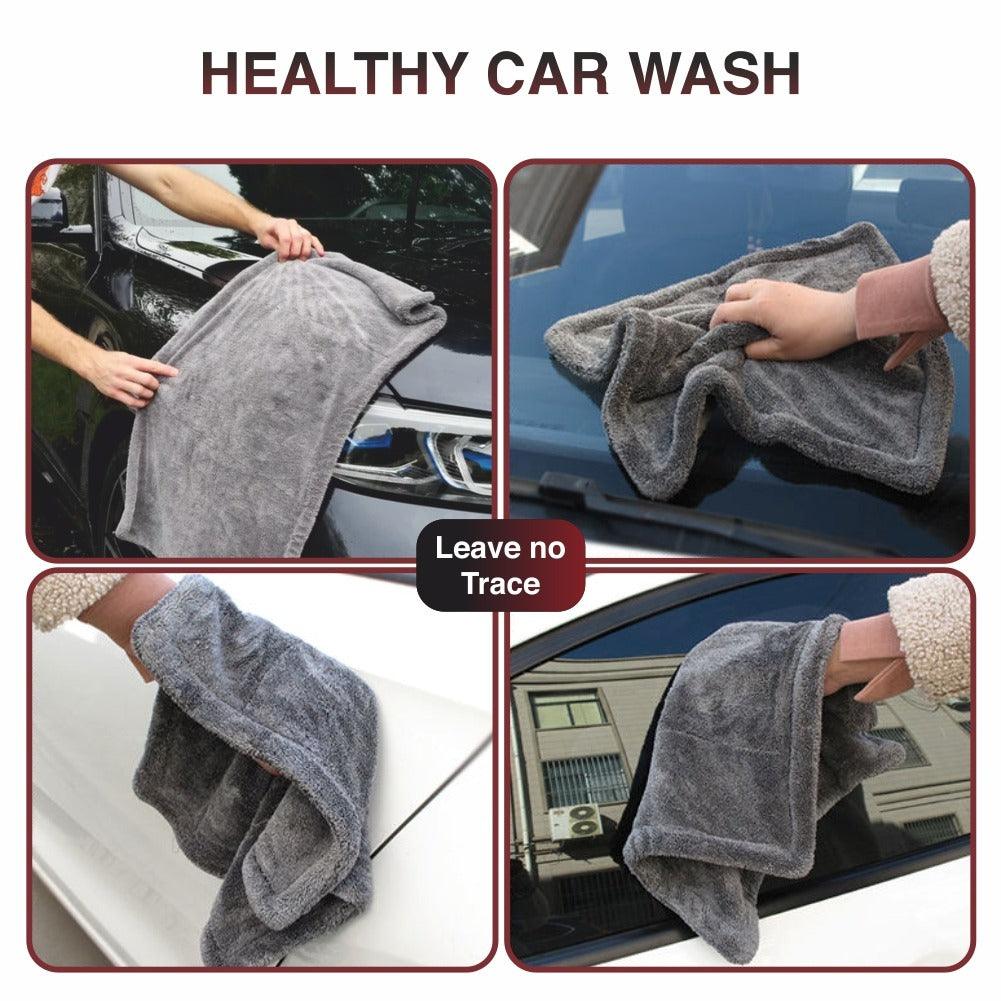 PCC Twisted Loop Drying Towel Double Side, 1400gsm, 70x50cm, Grey - Planet Car Care