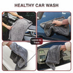 PCC Twisted Loop Drying Towel Double Side, 1400gsm, 70x50cm, Grey - Planet Car Care