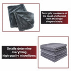 PCC Twisted Loop Drying Towel Double Side, 1400gsm, 70x50cm, Grey - Planet Car Care