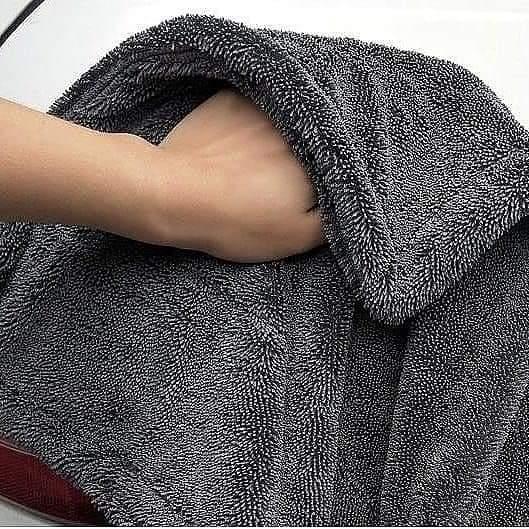 PCC Twisted Loop Drying Towel Double Side, 1400gsm, 70x50cm, Grey - Planet Car Care
