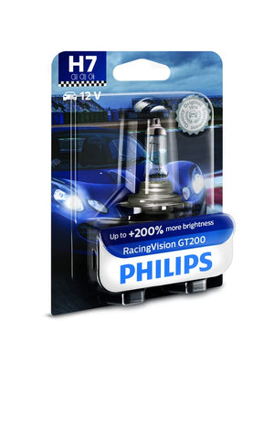 Philips H7 RacingVision GT200 Headlight Bulb, 55W, 3500K