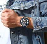 Curren Chronograph Men Watch Leather Luxury Waterproof Sport Watch