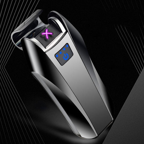 PCC Plasma Double Arc Lighter, USB, Zinc Alloy Metal Flameless