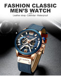 Curren Chronograph Men Watch Leather Luxury Waterproof Sport Watch