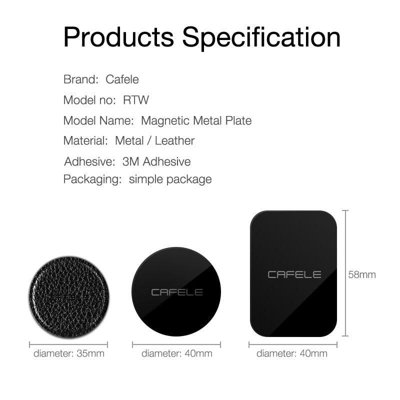 CAFELE Metal Plate for Magnetic Car Phone Holder, 58mm x 48mm - Planet Car Care