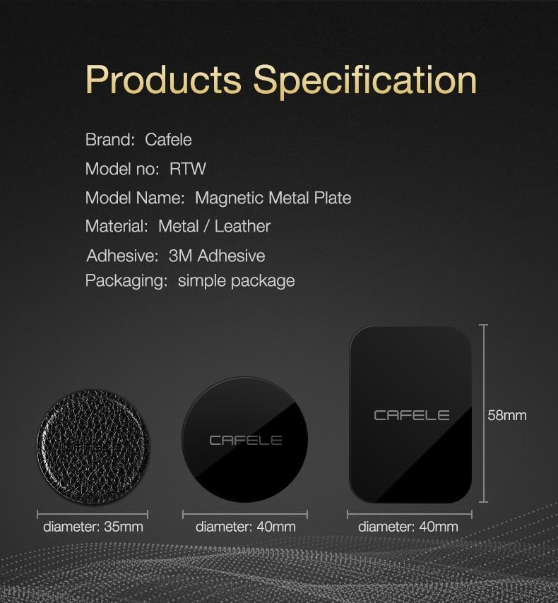 CAFELE Metal Plate for Magnetic Car Phone Holder, 58mm x 48mm - Planet Car Care