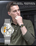 SANDA Men Mesh Steel Watch Luxury Relogio Masculino