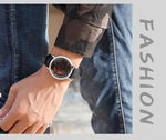 SANDA Men Wristwatch Fashion Wheel Series Dial Leather Strap Waterproof