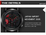 SANDA Men Wristwatch Fashion Wheel Series Dial Leather Strap Waterproof
