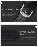 SANDA Men Wristwatch Fashion Wheel Series Dial Leather Strap Waterproof