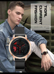 SANDA Wheel Series Dial Men Watch Steel Strap Magnetic Hook Buckle