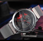 SANDA Wheel Series Dial Men Watch Steel Strap Magnetic Hook Buckle