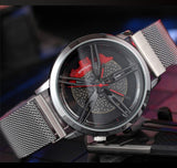 SANDA Wheel Series Dial Men Watch Steel Strap Magnetic Hook Buckle