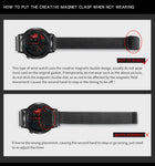 SANDA Wheel Series Dial Men Watch Steel Strap Magnetic Hook Buckle