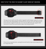 SANDA Wheel Series Dial Men Watch Steel Strap Magnetic Hook Buckle