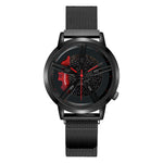 SANDA Wheel Series Dial Men Watch Steel Strap Magnetic Hook Buckle