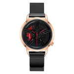 SANDA Wheel Series Dial Men Watch Steel Strap Magnetic Hook Buckle