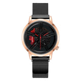SANDA Wheel Series Dial Men Watch Steel Strap Magnetic Hook Buckle