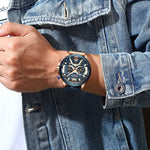 Curren Chronograph Men Watch Leather Luxury Waterproof Sport Watch