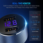 ROCK Sitor Blue LED Display DC 5V 3.4A Universal Car Phone Charger - Planet Car Care