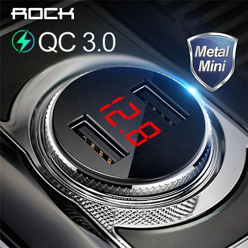 ROCK Sitor Blue LED Display DC 5V 3.4A Universal Car Phone Charger - Planet Car Care