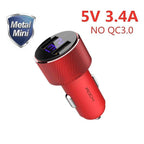 ROCK Sitor Blue LED Display DC 5V 3.4A Universal Car Phone Charger - Planet Car Care