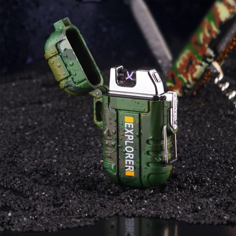 PCC Waterproof USB Plasma Lighter Double Arc For Outdoor Camping Sports