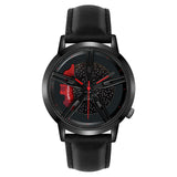 SANDA Men Wristwatch Fashion Wheel Series Dial Leather Strap Waterproof
