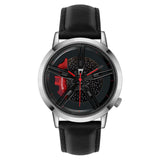SANDA Men Wristwatch Fashion Wheel Series Dial Leather Strap Waterproof