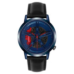 SANDA Men Wristwatch Fashion Wheel Series Dial Leather Strap Waterproof