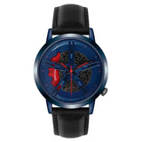 SANDA Men Wristwatch Fashion Wheel Series Dial Leather Strap Waterproof